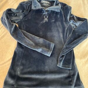 Spyder Navy Velvet Quarter-Zip Pullover xxs